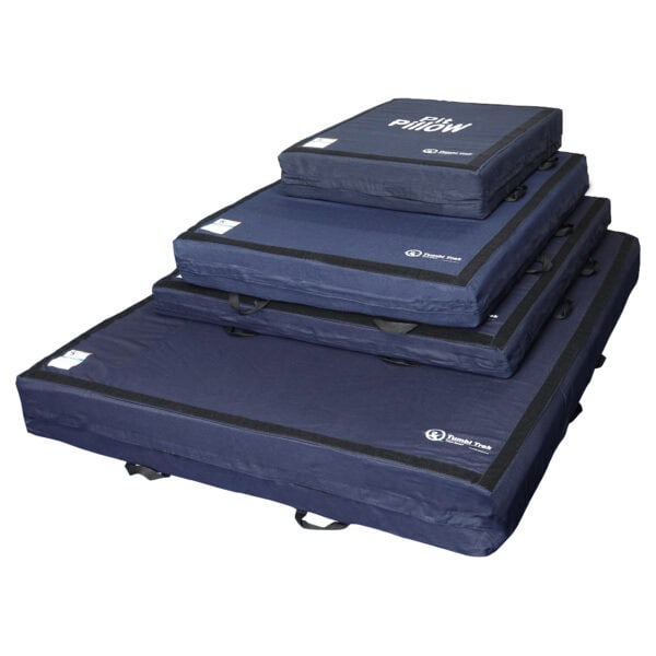 Multiple sizes of the Pit Pillow, stacked on top of each other.