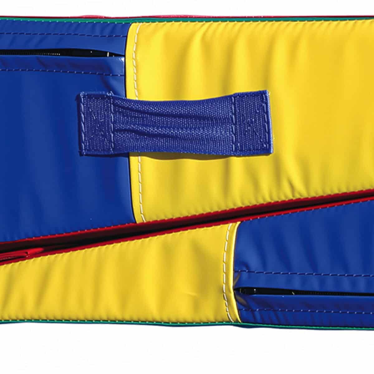 A photo showing a closeup of the handle on the Folding Mini Ramp.