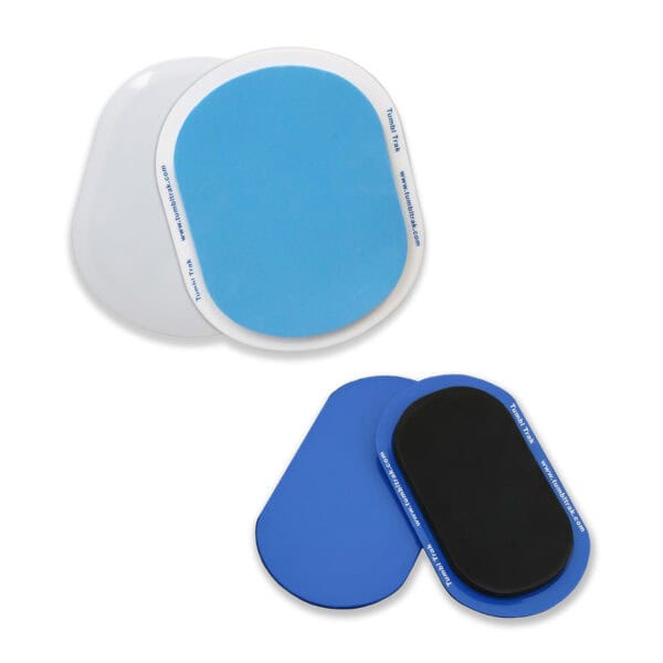 A photo showing a pair of large Sliders and a pair of small Sliders.